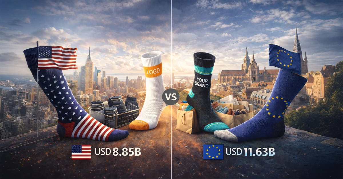 Le marché de la chaussette en 2025 : États-Unis vs Europe