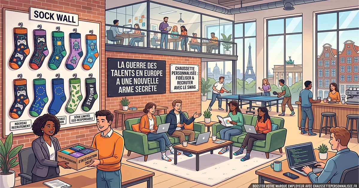 Marque Employeur : Comment les Startups Européennes Utilisent la Chaussette Fun pour Fidéliser Leurs Équipes